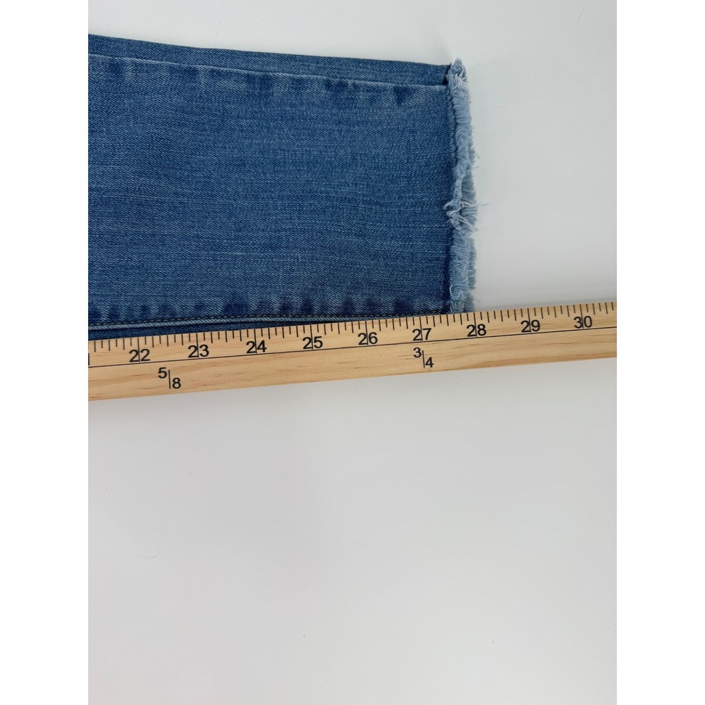 Seven7 Womens Floral Embroidered Skinny Jeans Medium Wash Raw Hem High Rise - Picture 8 of 11